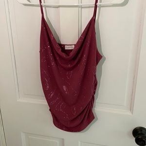 Charlotte Russe sz small pink glitter tank top